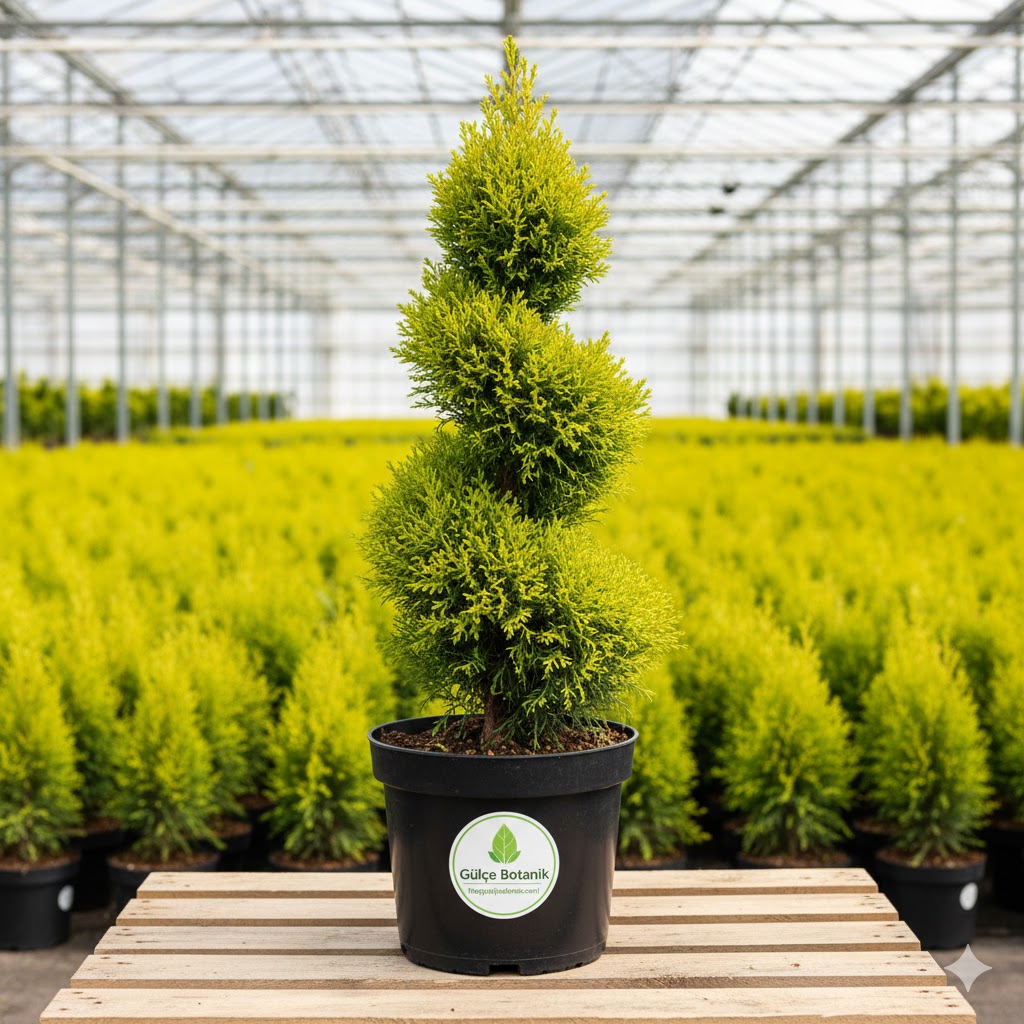 Ponpon Limon Çamı-Servi Cupressus macrocarpa Goldcrest Spiral